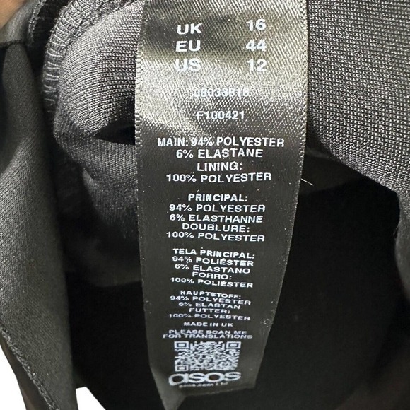 ASOS Design‎ PU Womens Size 12 Black Strappy Mini Ruffle Skirt Toe Strap Dress - Picture 7 of 9